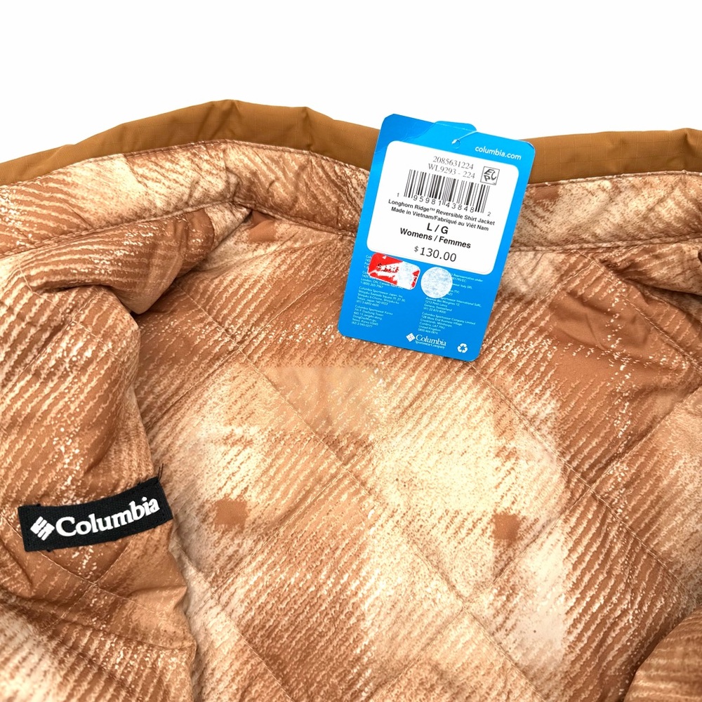 NWT New Columbia Women's Longhorn Ridge Reversible Shirt Jacket Large L Camel - Picture 6 of 6
